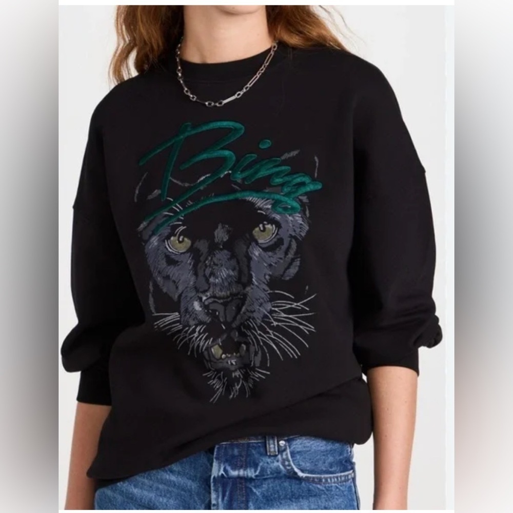 Anine Bing Kenny Panther Oversized Sweatshirt